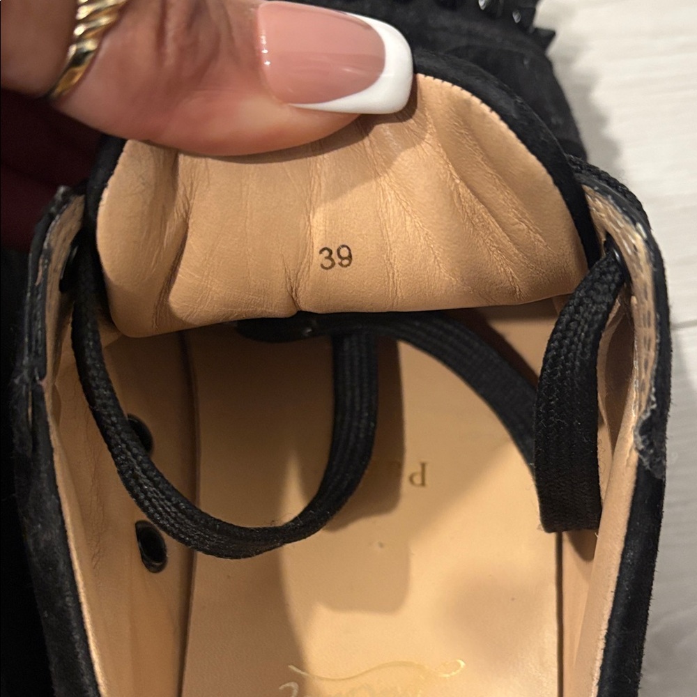 Christian Louboutin Black Spiked Sneakers - Picture 14 of 16